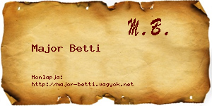 Major Betti névjegykártya